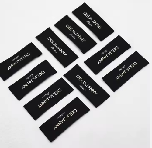 Luxury Brand Logo Damask Plain Folded Satin Texture Garment Organic Woven Neck Sewing Clothing Labels Tags Custom Luxury Brand Logo Damask Plain Folded Satin Texture Garment Organic Woven Neck Sewing Clothing Labels Tags Custom