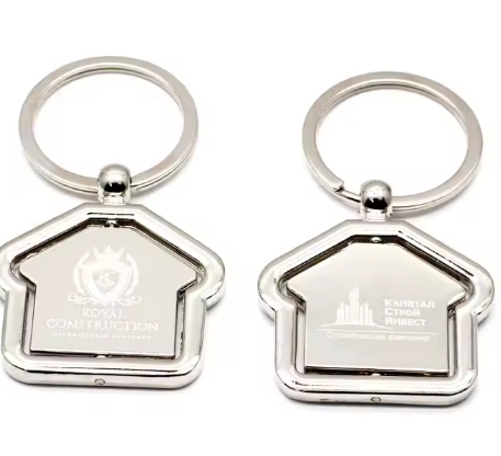 Keychain stainless steel, bag tag, gold metal keychain, hollow logo customization