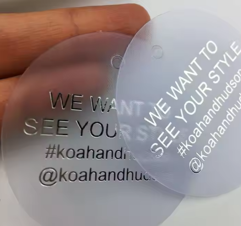 Wholesale Custom High Quality Transparent Clear Price Hang Tag Plastic PVC Luggage Tag Label swing t