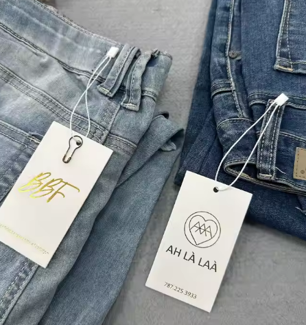 Wholesale Custom Clothing Cloth hang Tag Cotton Garment Swing Tag Fabric Hangtags Wholesale Custom Clothing Cloth hang Tag Cotton Garment Swing Tag Fabric Hangtags