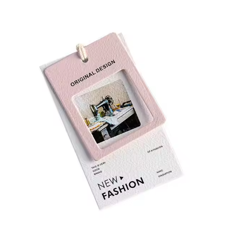 Custom Cheap Fabric Clothing hang Tags Garment Hanging Tag With String Thick Cardboard clear Pvc hang Tags for Swimwear