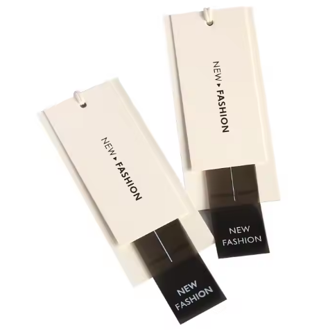 Custom Cheap Fabric Clothing hang Tags Garment Hanging Tag With String Thick Cardboard clear Pvc hang Tags for Swimwear