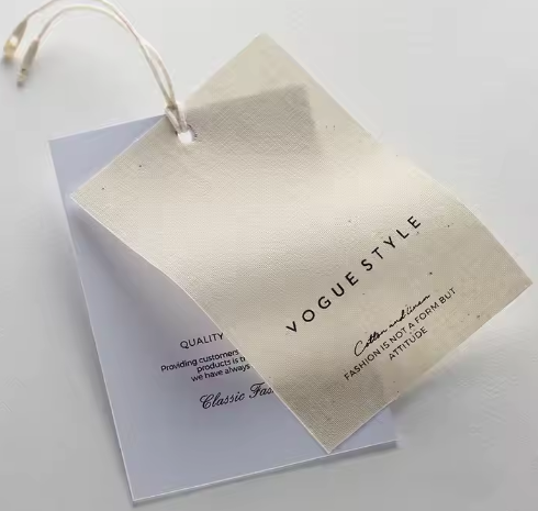 Custom Printed Own Logo Label Paper Clothing Hang Tags Swing Price Hangtag Clothes Hang Tags