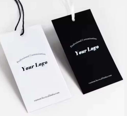 China Factory Price Low MOQ Custom Clothing hang Tag Embossed Hangtags for Clothing Eco-Friendly Recyle Hang Tag Swing hang Tag