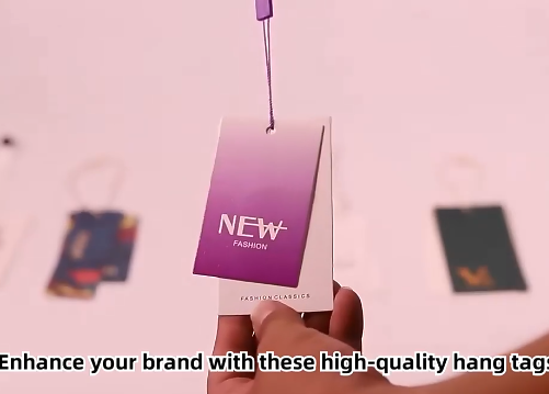 High Quality Custom Design Printing Name Logo Paper Garment Premium Hangtag Labels Embossed Textured Hang Tag