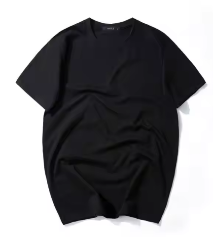 2025 Summer Men's Brand Wholesale 100% Cotton Short Sleeve T-shirt Loose Solid Color 7A Antibacterial Breathable Casual