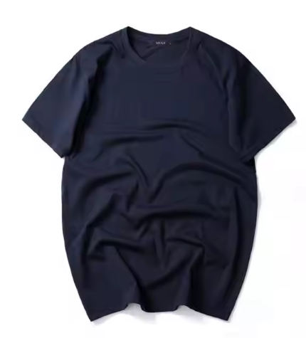 2025 Summer Men's Brand Wholesale 100% Cotton Short Sleeve T-shirt Loose Solid Color 7A Antibacterial Breathable Casual
